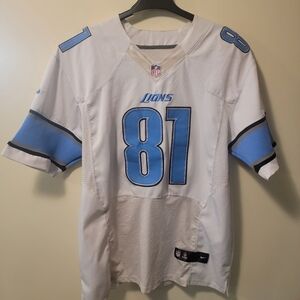Calvin Johnson Detroit Lions Nike Elite On Field Official Game White Jersey  52
